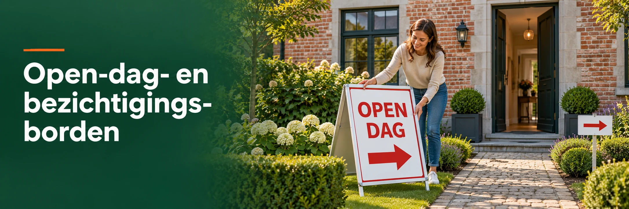 Illustratie van Open-dag- en bezichtigingsborden