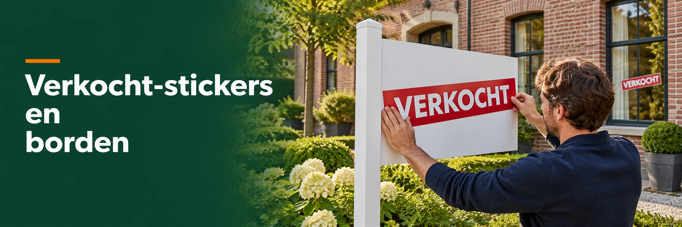 Illustratie van verkocht-stickers en borden