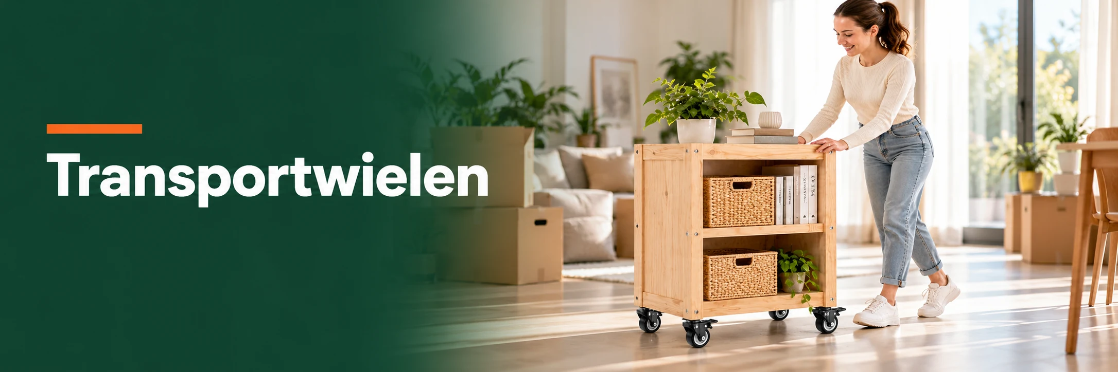 Transportwielen in een geïllustreerde gebruikssituatie