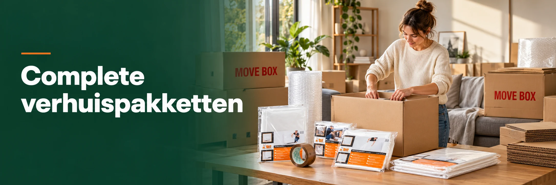 Complete verhuispakketten in een geïllustreerde gebruikssituatie